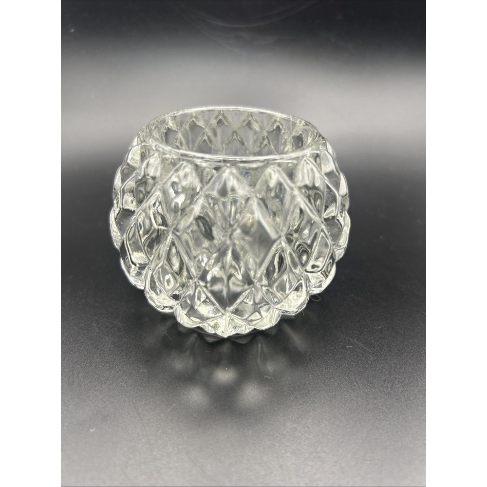 Vintage Round Glass Candle Holder Votive Tea Light
